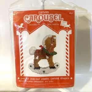 Vintage 82 Canvas Carousel Plastic Canvas Kit Horse Designed by Dick Martin #602